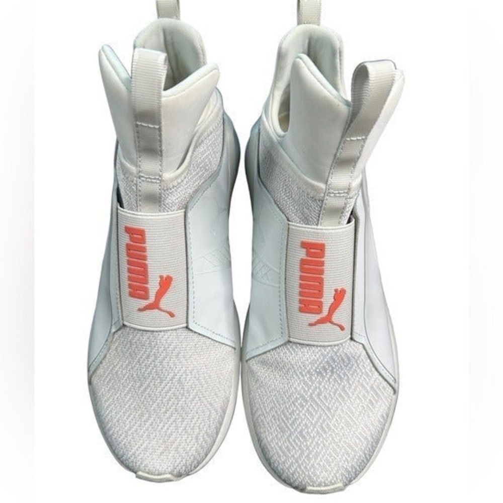 Puma Fierce Core Womens White Silver Orange Slip On Sneakers 190973-03